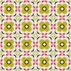 Retro granny squares green pink