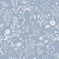Powder Blue Floral Silhouette tapet