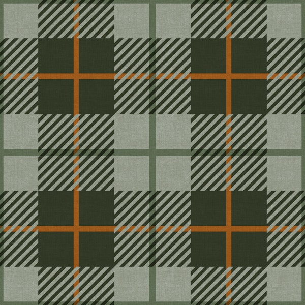 Modern Tartan in Olive and Rust