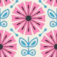 Retro Daisy Burst Motif in Pink Blue - L