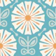 Retro Daisy Burst Motif in Blue Orange - L