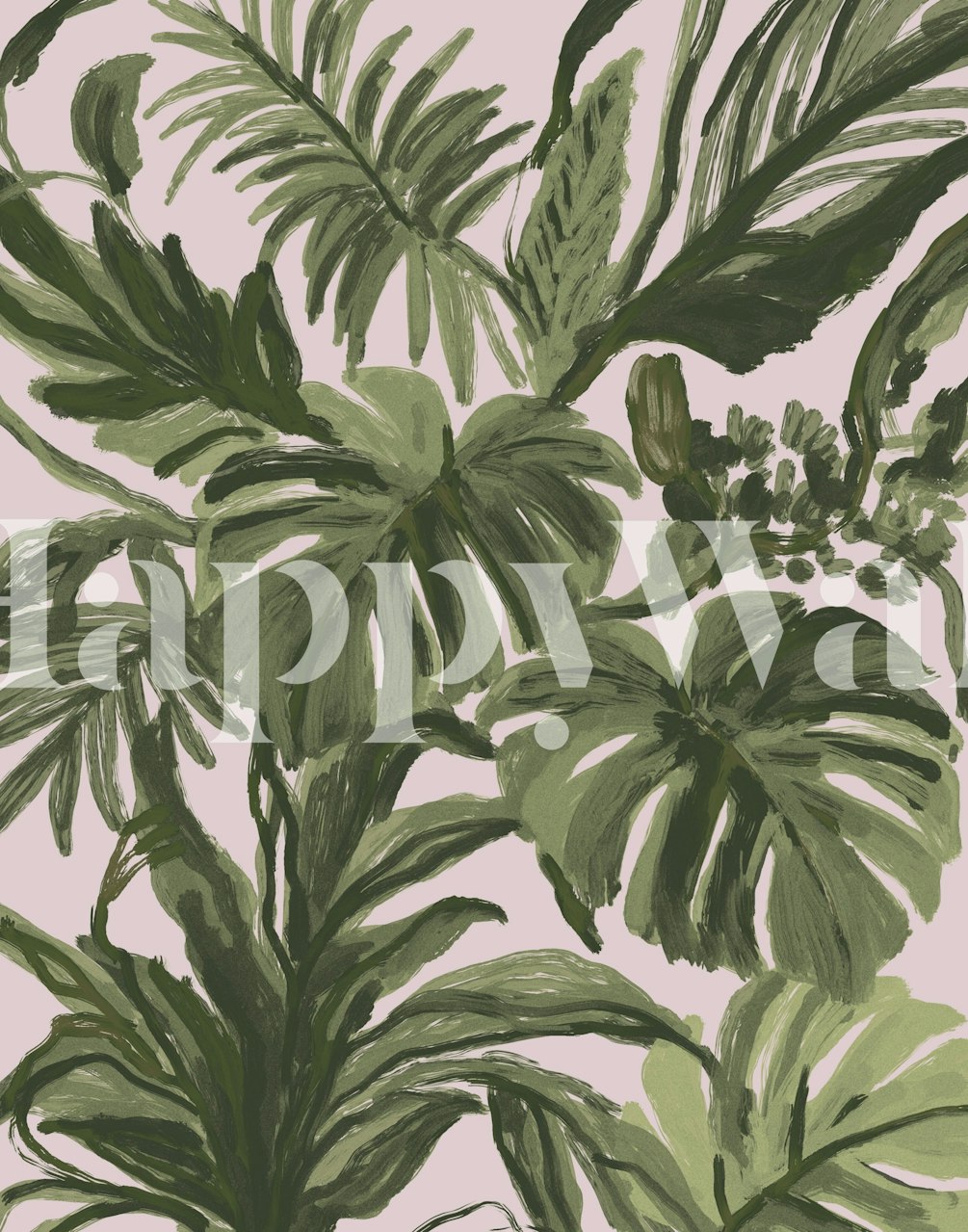 Monstera Jungle Blush Pink tapet i et rum