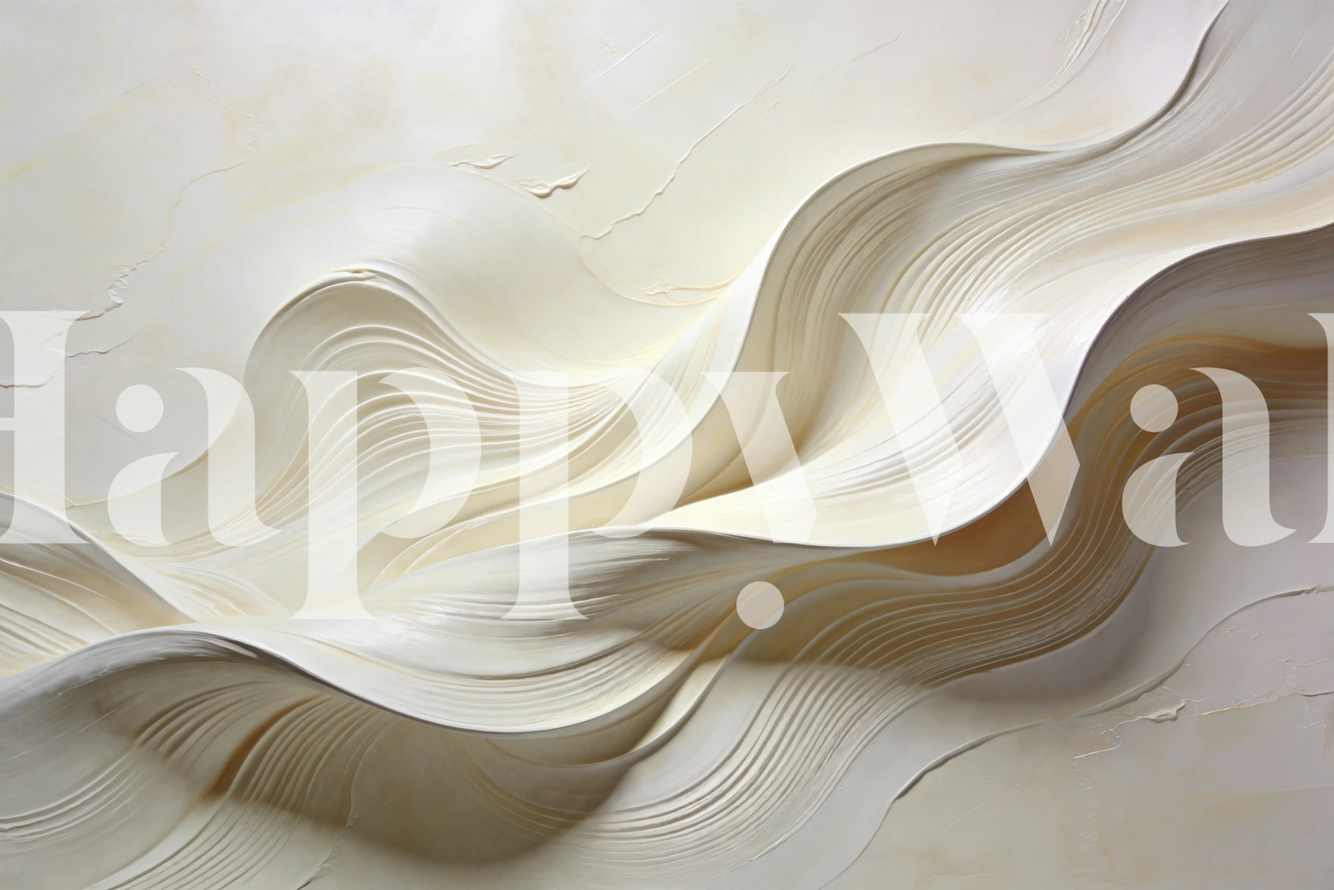 Cream Marble Wave wallpaper in a room