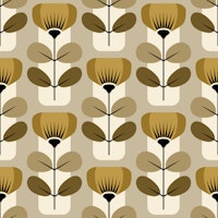 Retro Scandinavian Flowers Brown wallpaper