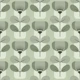 Retro Scandinavian Flowers Sage Green