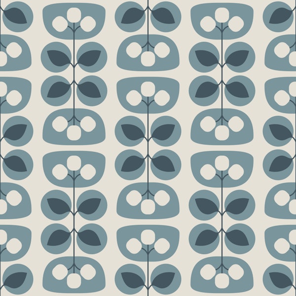 Scandinavian Retro Bloom Blue Grey