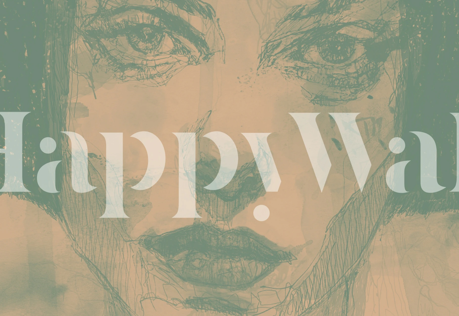 Artistic wallpaper showcasing a woman's face