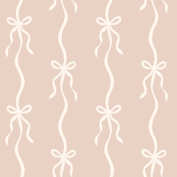 Soft Pink Bow Stripes