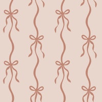 Dusty Rose Bow Stripes tapet