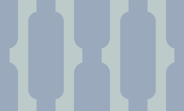 Bamboo Harmony - Soft Blue Retro Geometric