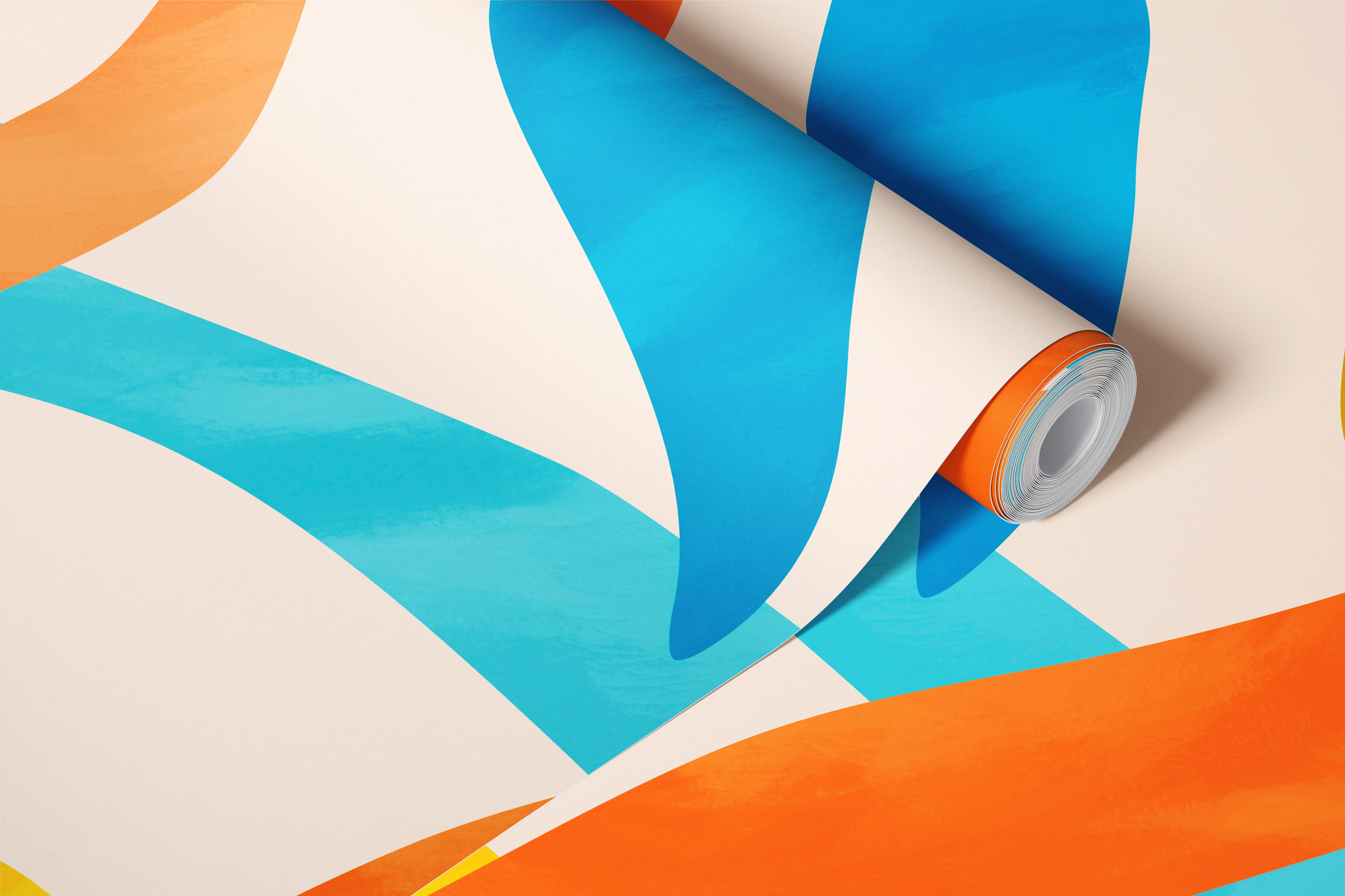 Playful Tropical Leaf Abstract tapet i et rom