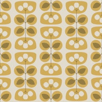 Scandinavian Retro Bloom Yellow tapet