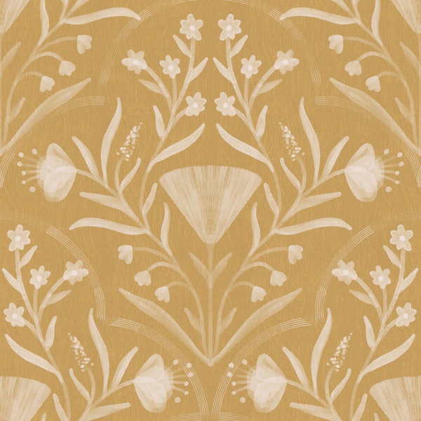 antique gold folk floral