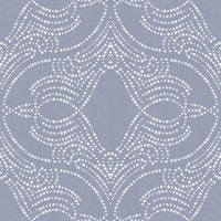 blue fog dotted ornamental lace pattern wallpaper