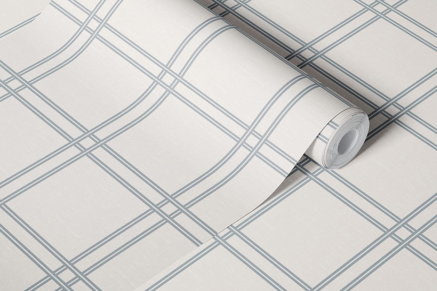 Soft Gray Plaid Grid wallpaper roll