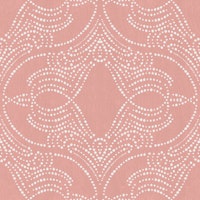blush clay dotted lace medallion wallpaper