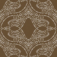 cocoa brown lace dot medallion texture wallpaper