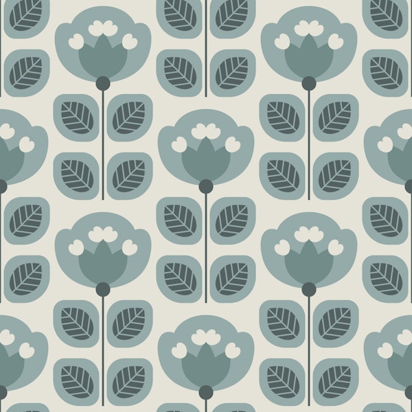 Blue Grey Tulip Nordic Style