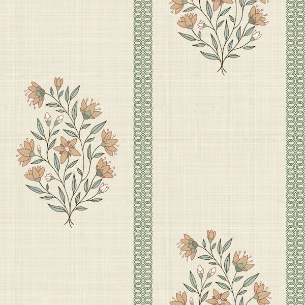 Retro Meadow Flowers on Beige
