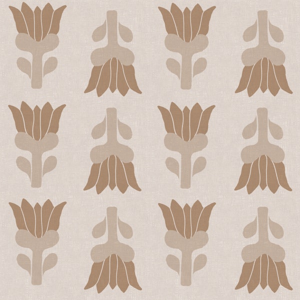 Muted Scandi Folk Floral Grid