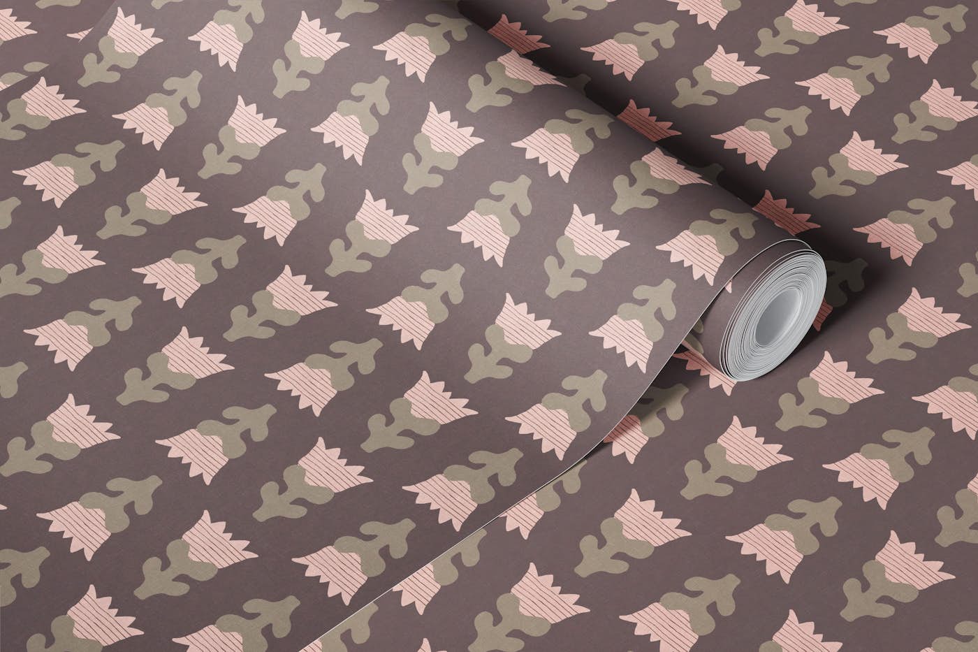 Mid Century Muted Tulip Blocks wallpaper roll