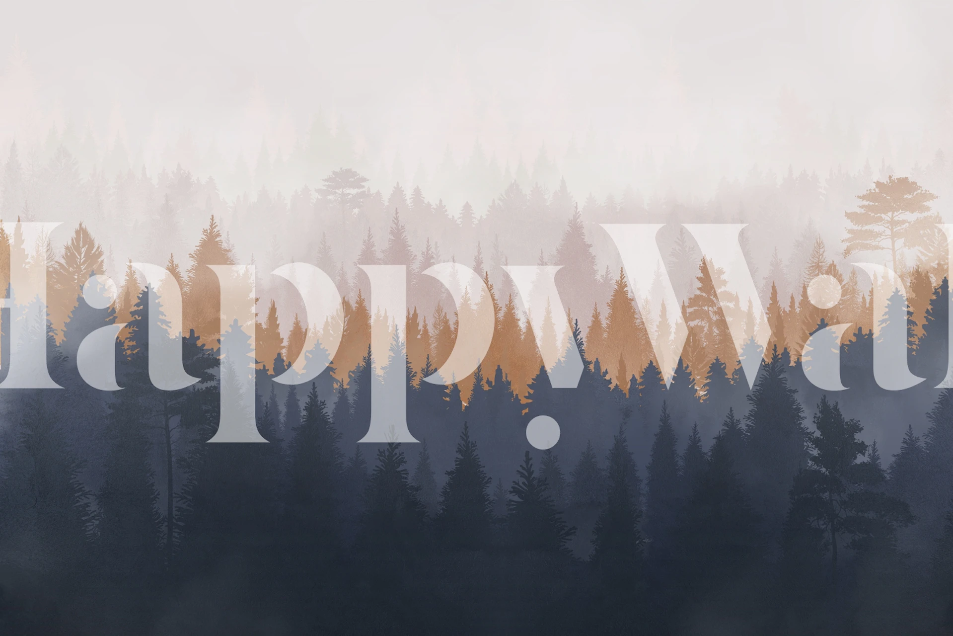 Forest Sunset wallpaper displayed in a room