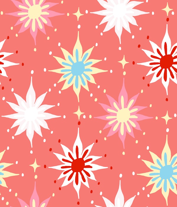 nostalgic stars salmon pink