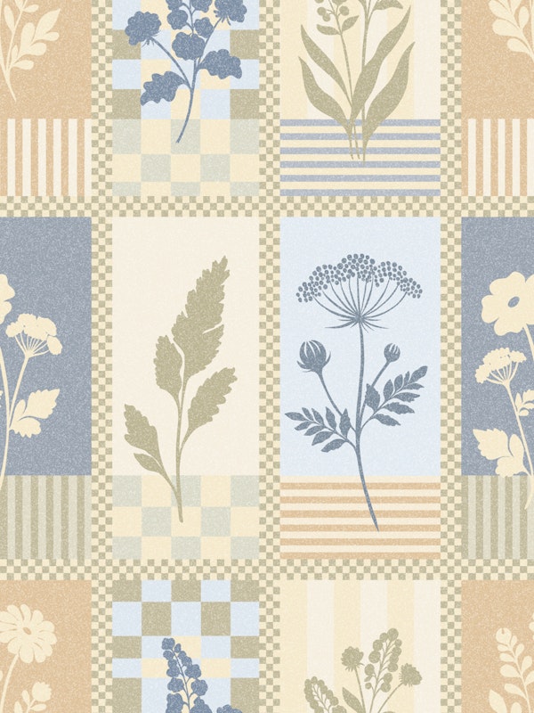 Country Prairie Wildflower Patchwork - Blue