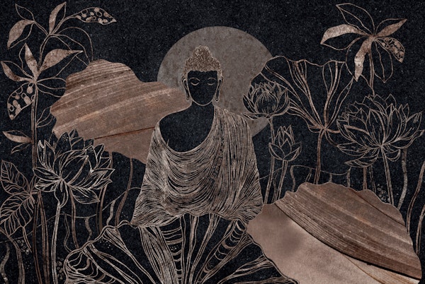 Meditating Buddha in the night