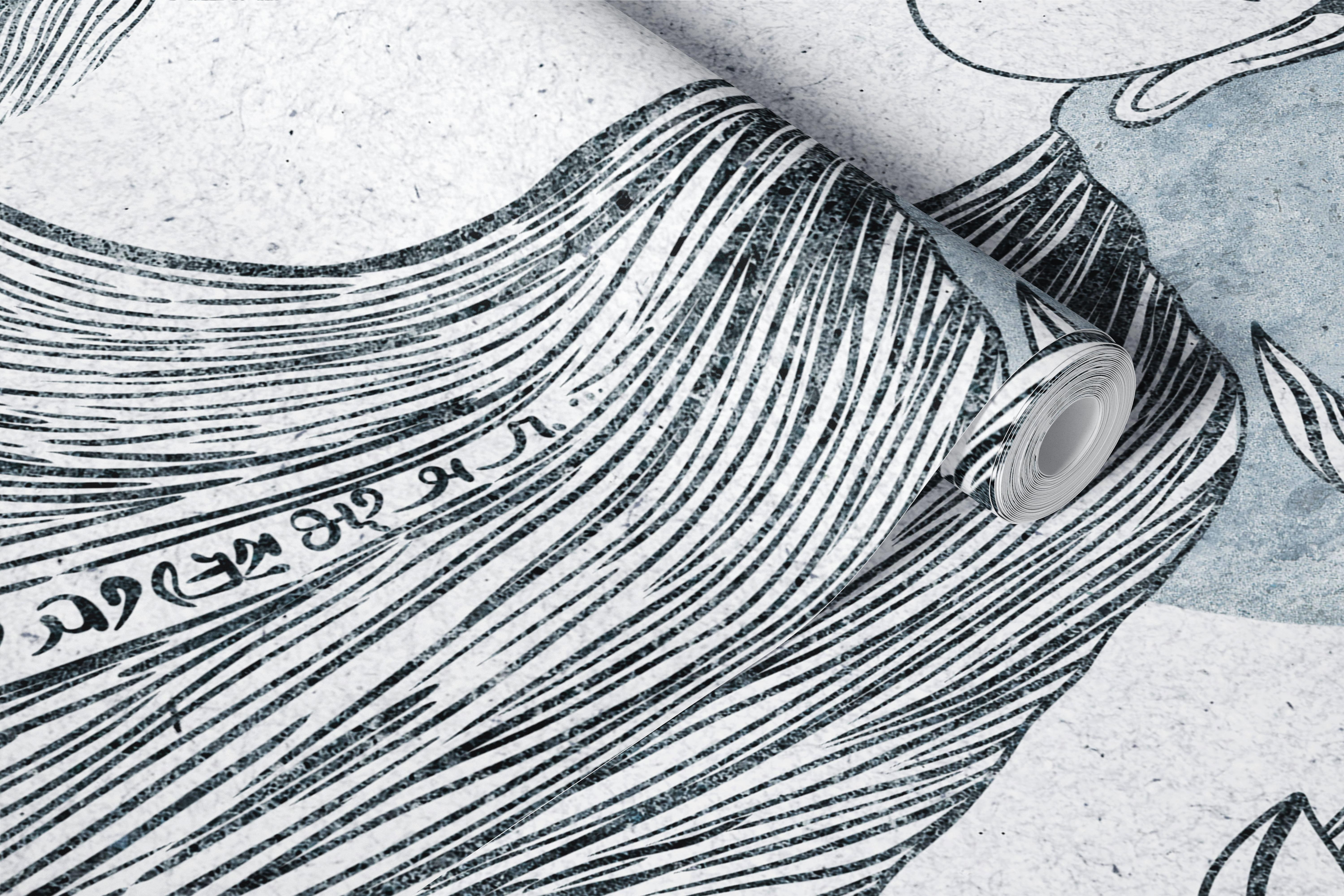 Buddha in lotus garden wallpaper in a room