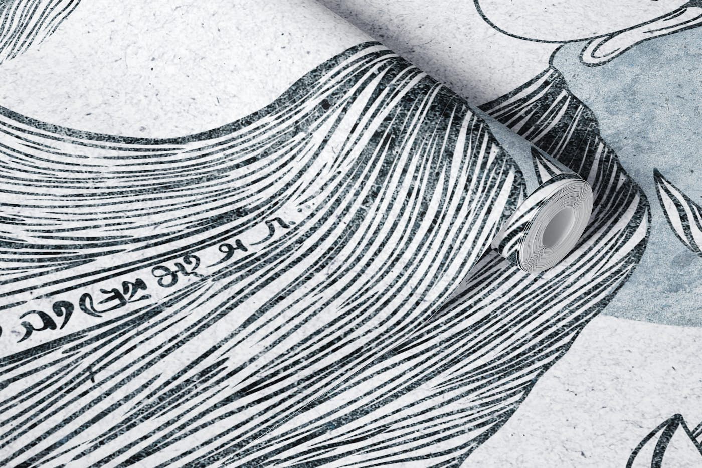 Buddha in lotus garden wallpaper roll