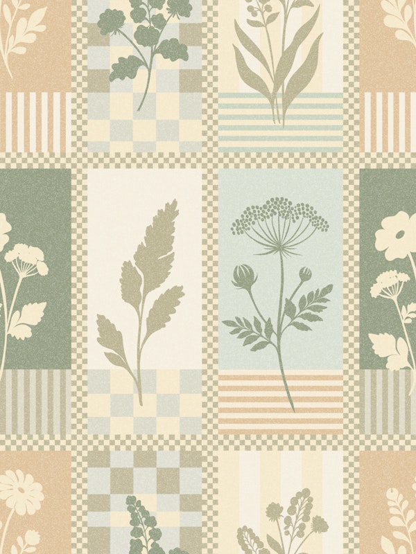 Country Prairie Wildflower Patchwork - green