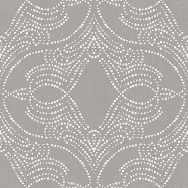 greige linen lace dot medallion texture