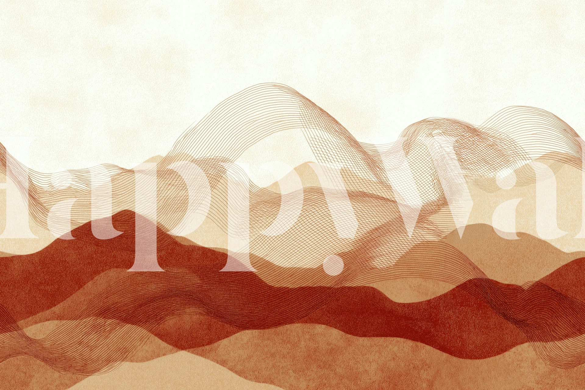 Contemporary Abstract Terracotta Desert Mural tapet