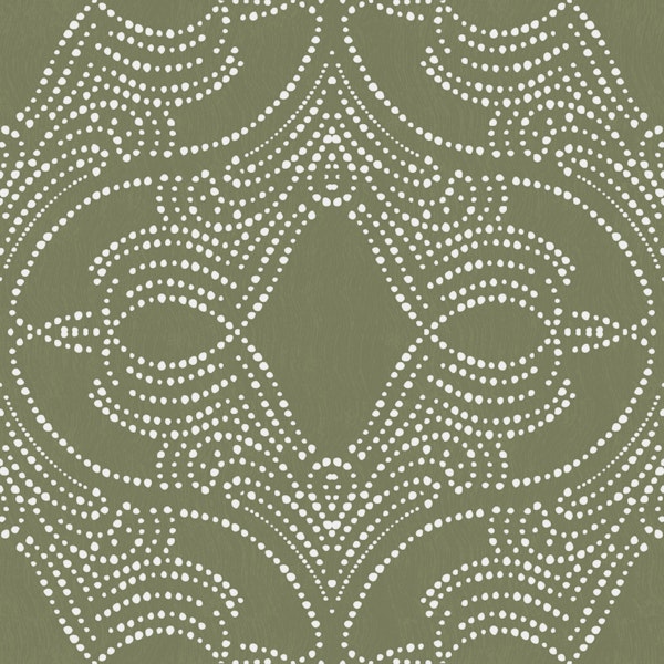 moss sage lace dot medallion texture