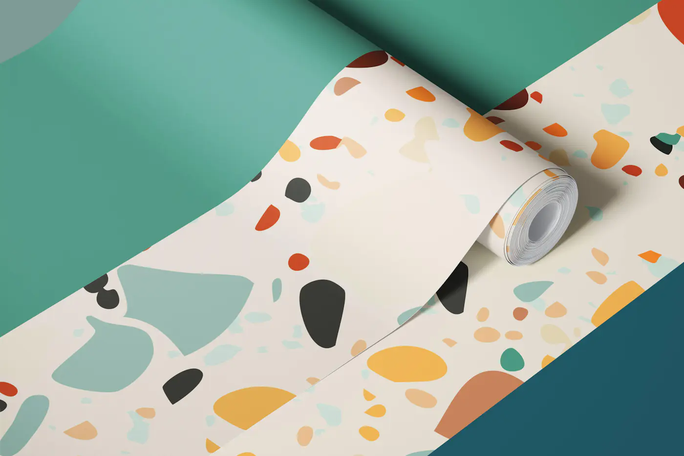 Terrazzo Stripe Color Block wallpaper roll