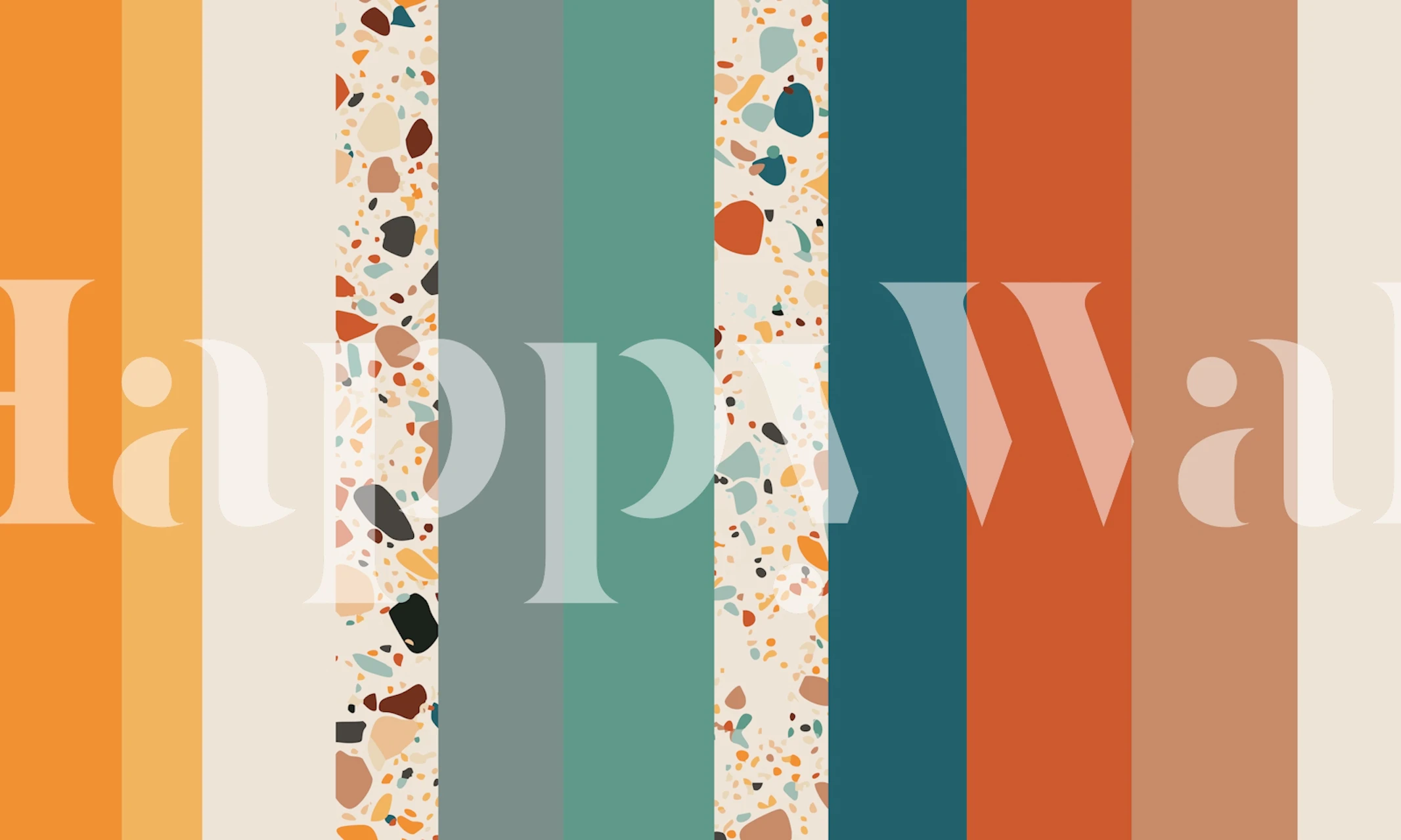 Tapet Terrazzo Stripe Color Block în cameră