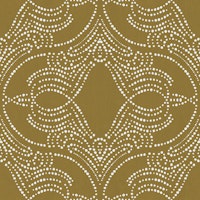 muted mustard lace dot medallion texture wallpaper