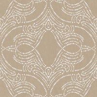 oat beige lace dot medallion texture wallpaper