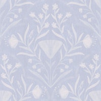 pale periwinkle folk floral damask texture wallpaper