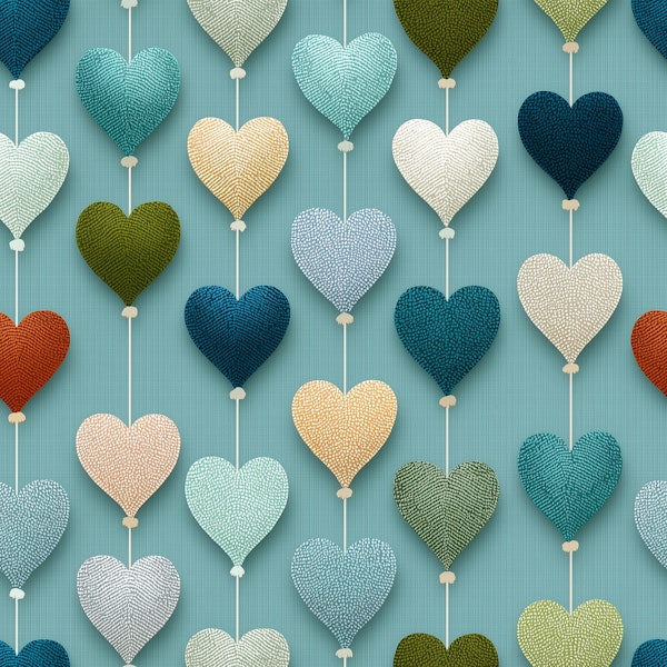 Retro Hanging Hearts