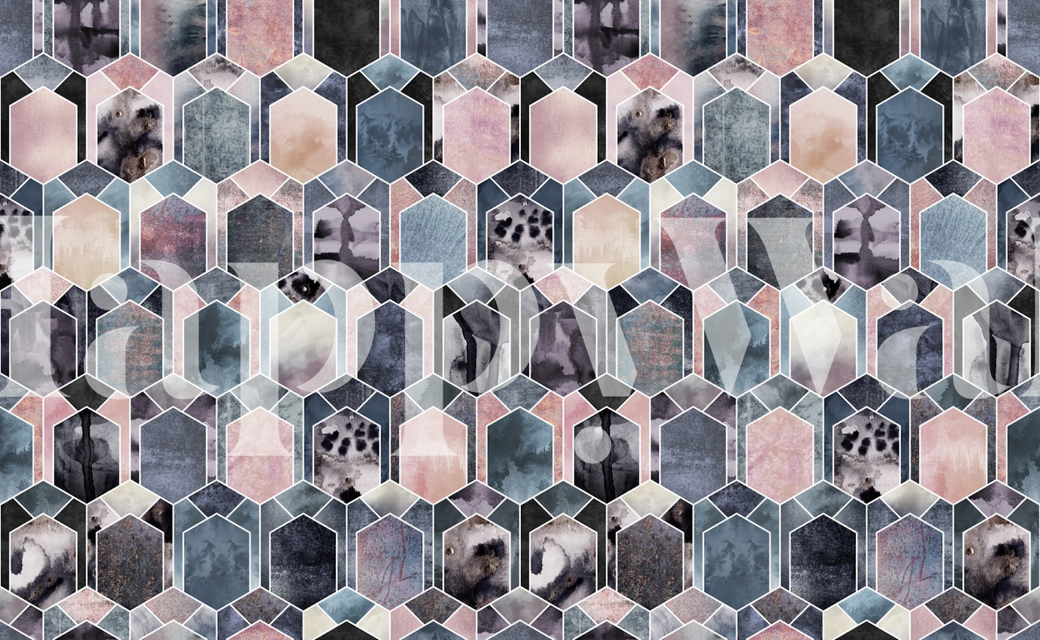 Geometric pastel colors wallpaper in art deco style