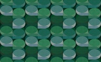 Retro Green Geometric Ovals wallpaper
