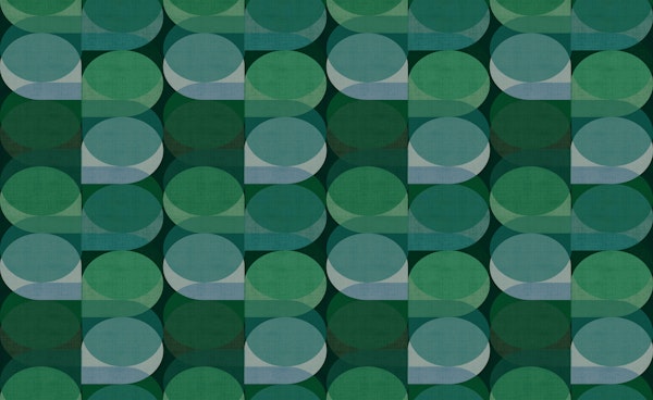Retro Green Geometric Ovals