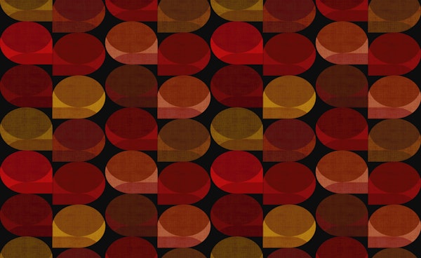 Vintage Geometric Red Gold