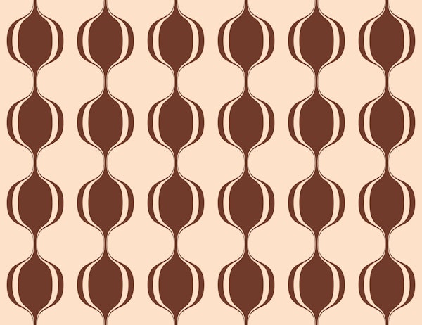 Retro Brown Geometric Ovals