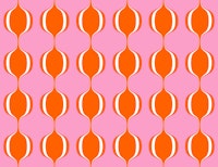 Retro Orange Ovals on Pink tapete