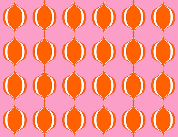 Retro Orange Ovals on Pink