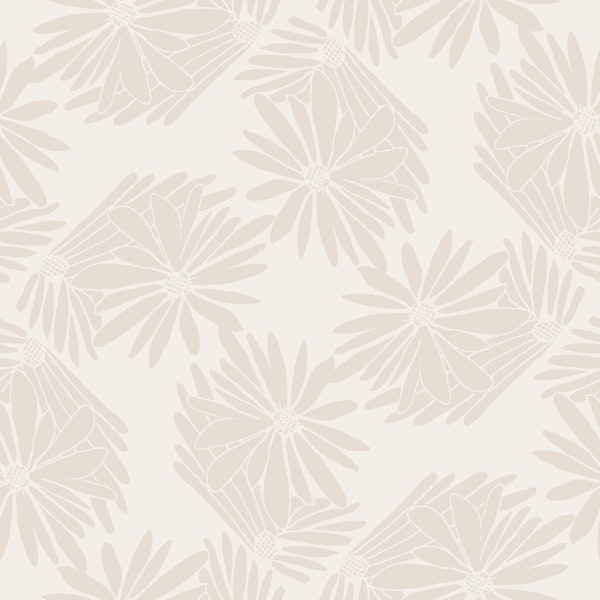 Large Blush Daisy Block Print