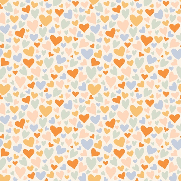 Terrazzo Hearts pattern - warm